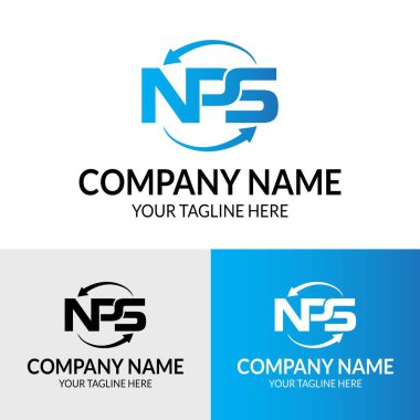 NPS harfi İlk soyut tipografi modern logo tasarım şablonu