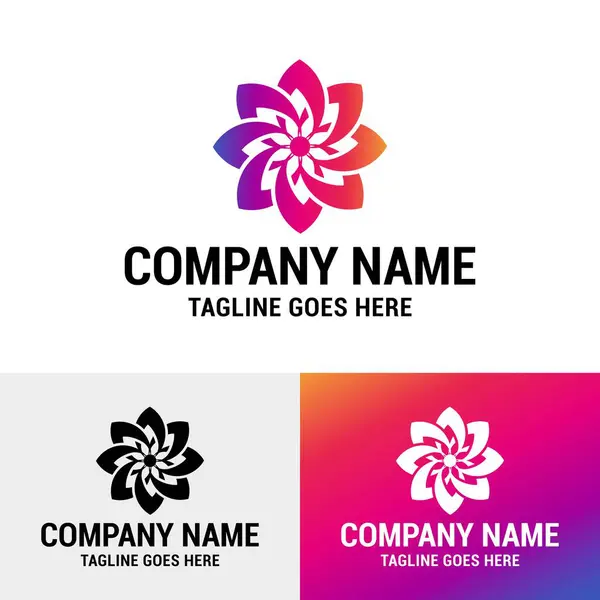 Flower Brand Gradyan Renk Logosu Şablonu