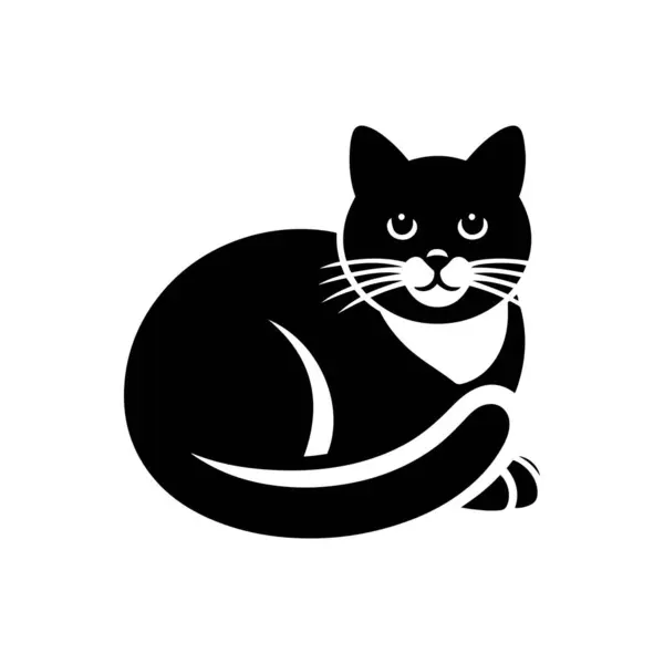 Pussy cat cub silhouette illustration