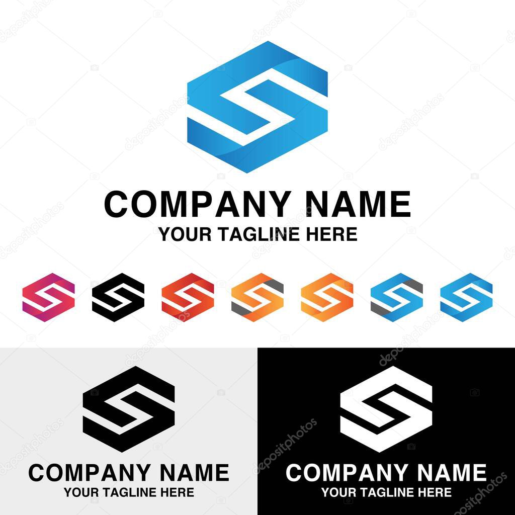 Abstract initial S letter technology logo