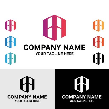 Soyut başlangıç BA harfi monogram vektör logo tasarımı