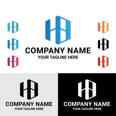 Soyut HB harfli monogram vektör logo tasarımı