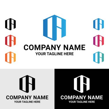 Soyut ilk OA, DA harfli monogram vektör logosu tasarımı