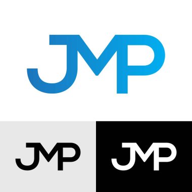 İlk JMP harfi tipografi vektör logo tasarım şablonu