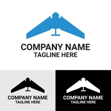 Drone, UAV mağaza logosu, UAV simgesel minimalist vektör logo tasarım şablonu