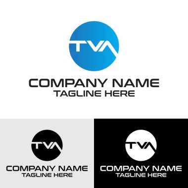 İlk TVA harfi tipografi vektör logo tasarım şablonu