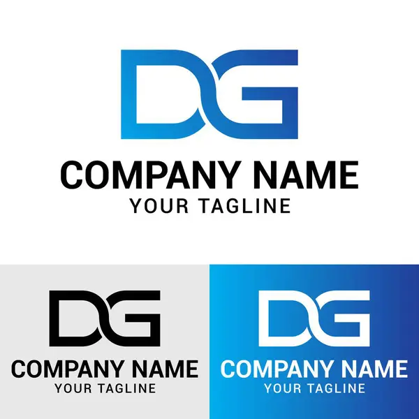 DG harfi ilk bağlı minimalist tipografi vektör logo tasarım şablonu