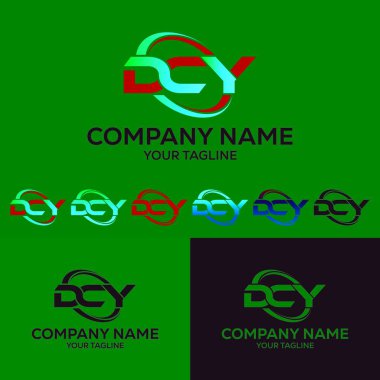 3 Harf DCY İlk Vektör Logo Tasarım Şablonu