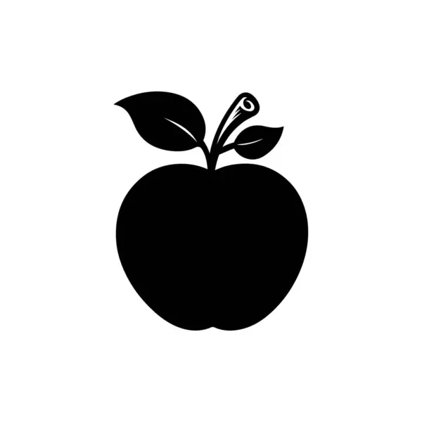 Elma meyveli siluet vektör sanat çizimi