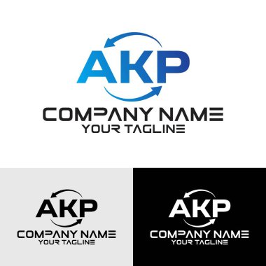 AKP harfi ilk tipografi logosu. İthalat ve ticaret ticaret logosu