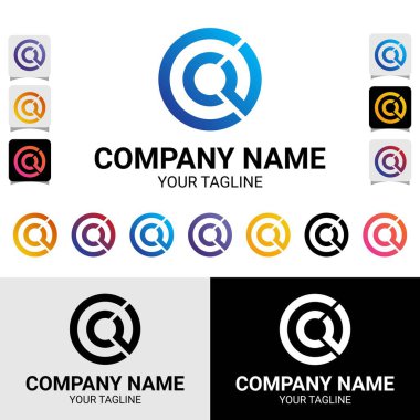 CCU, CUC, CCV, CVC, 3 harfli İlk Tipografi Modern Yuvarlak Çember Stil Vektör Logo Şablonu.