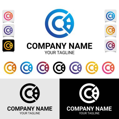 CCB, CBC, 3 harfli ilk tipografi Modern Yuvarlak Çember Stil Vektör Logo Tasarım Şablonu