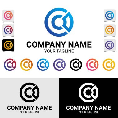 CCO, COC, CCD, CDC, 3 harfli ilk tipografi Modern Yuvarlak Çember Stil Vektör Logo Şablonu