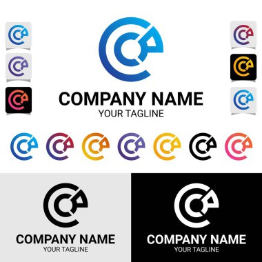 CCP, CPC, 3 Harfli İlk Tipografi Modern Yuvarlak Çember Stil Vektör Logo Tasarım Şablonu