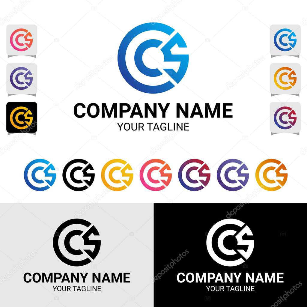CCS, CSC 3-Letter Initial Typography Modern Rounded Vector Logo Design Template