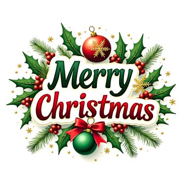 Tişört ve tebrik kartı için mutlu Noeller. Çeşitli Noel temalı tasarımlarla Mutlu Noeller
