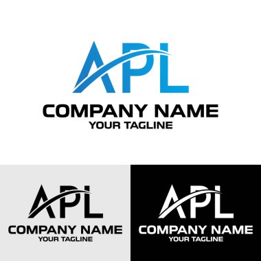 İlk APL harfi modern tipografi logo tasarım şablonu