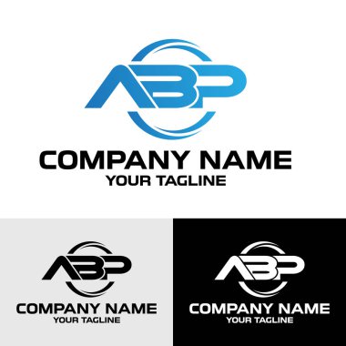 İlk ABP harfi modern tipografi logo tasarım şablonu