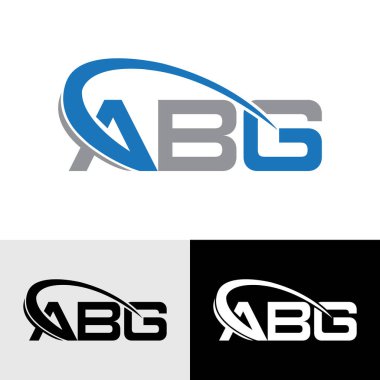 İlk ABG harfi modern tipografi logo tasarım şablonu