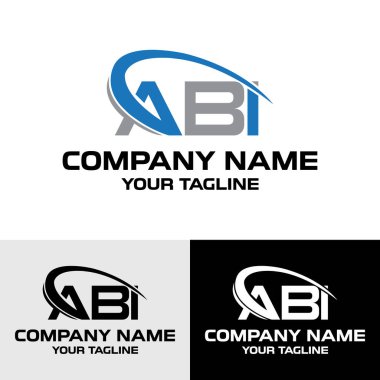 İlk ABI harfi modern tipografi logo tasarım şablonu