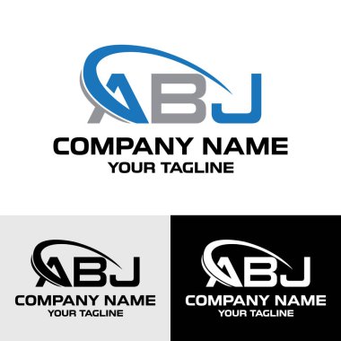 İlk ABJ harfi modern tipografi logosu tasarım şablonu