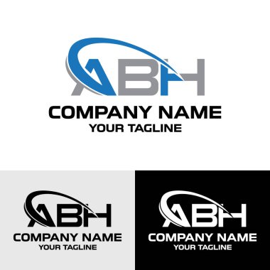 İlk ABH harfi modern tipografi logosu tasarım şablonu