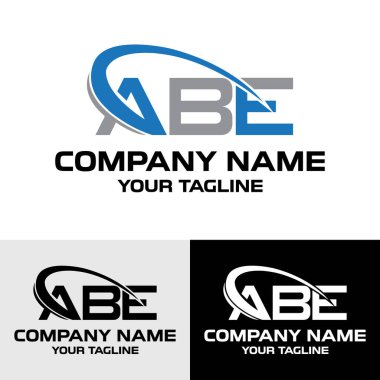 İlk ABE harfi modern tipografi logosu tasarım şablonu