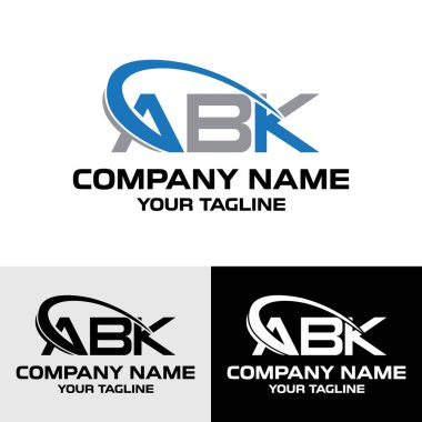 İlk ABK harfi modern tipografi logosu tasarım şablonu