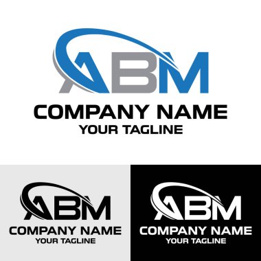 İlk ABM harfi modern tipografi logosu tasarım şablonu