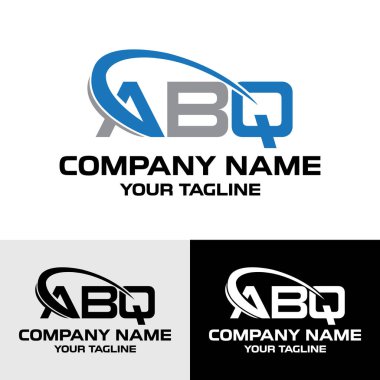 İlk ABQ harfi modern tipografi logosu tasarım şablonu