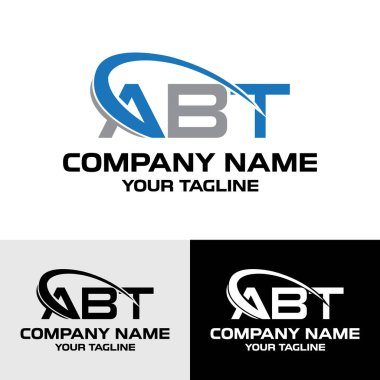 İlk ABT harfi modern tipografi logosu tasarım şablonu