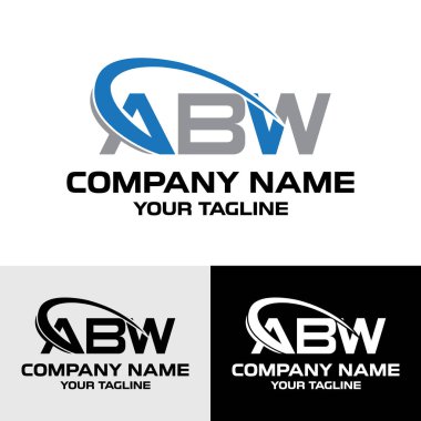 İlk ABW harfi modern tipografi logosu tasarım şablonu