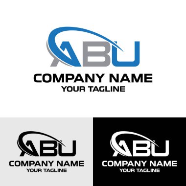 İlk ABU harfi modern tipografi logosu tasarım şablonu