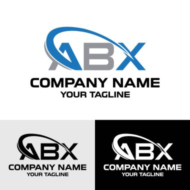 İlk ABX harfi modern tipografi logosu tasarım şablonu