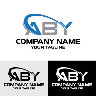 İlk ABY harfi modern tipografi logosu tasarım şablonu