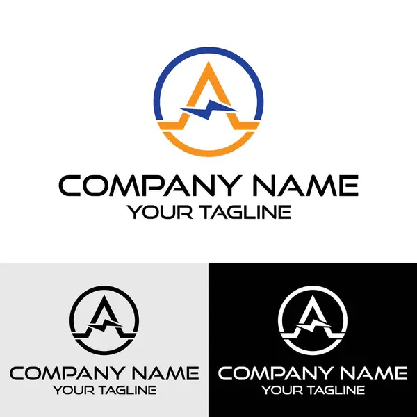 Başlangıç A harfi en düşük elektrik vektör logo tasarım şablonu