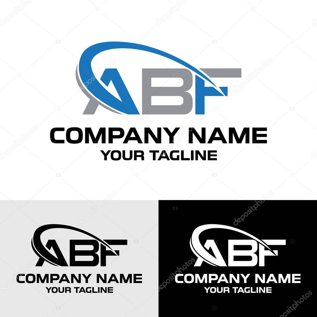 Initial ABF letter modern typography logo design template