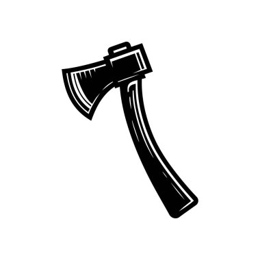 Beyaz zemin üzerinde izole edilmiş Axe siluet simge vektör sanat tasarımı