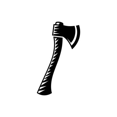 Beyaz zemin üzerinde izole edilmiş Axe siluet simge vektör sanat tasarımı