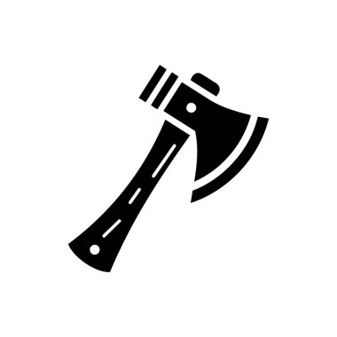 Beyaz zemin üzerinde izole edilmiş Axe siluet simge vektör sanat tasarımı