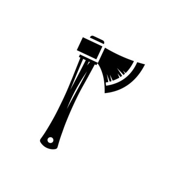 Beyaz zemin üzerinde izole edilmiş Axe siluet simge vektör sanat tasarımı