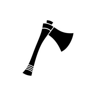 Beyaz zemin üzerinde izole edilmiş Axe siluet simge vektör sanat tasarımı