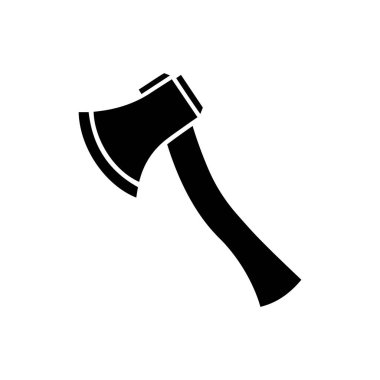 Beyaz zemin üzerinde izole edilmiş Axe siluet simge vektör sanat tasarımı