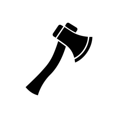 Beyaz zemin üzerinde izole edilmiş Axe siluet simge vektör sanat tasarımı