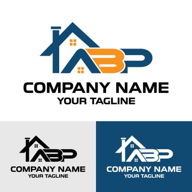 Soyut ABP harfi gayri menkul tipografisi, modern vektör logosu tasarımı. Soyut ABP harfi geometrik modern tipografi gayrimenkul vektör logo tasarım şablonu.