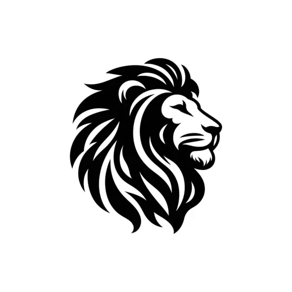Aslan başlı maskot silueti simgesi, vektör sanat logosu simgesi, aslan silueti resim tasarımı şablonu beyaz bir arkaplanda izole edilmiş