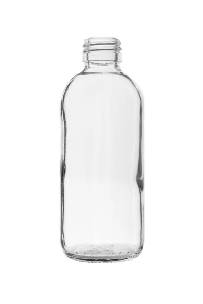 Круглый Стеклянной Бутылки Нить Монтировка Крышки Изолированы Белом Фоне Обрезкой — стоковое фото