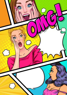 Şok edici kadın çizgi roman sayfasına şaşırdı 