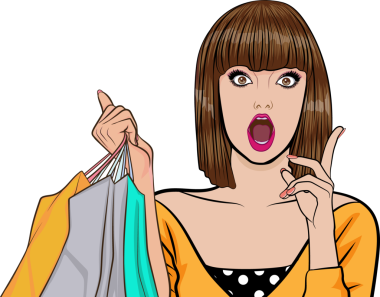 Güzel, kısa saçlı, şaşkın, şaşırmış, neşeli Pop Art Comic Style.