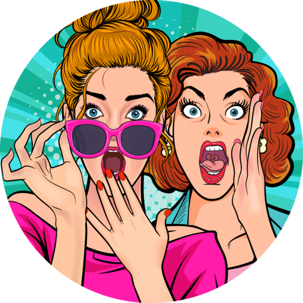 человек шокирован, услышав секретный комикс поп-арта